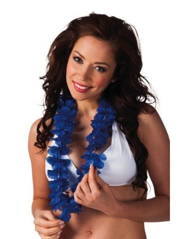 Collier hawaïen bleu - de haute qualité, idéal pour le carnaval, les fêtes à thème et les événements spéciaux